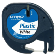 Dymo Letra Tag 721610 Pls.Şerit 12Mmx4Mt Beyaz (59422 )
