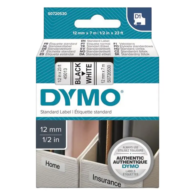 Dymo D1 720530 Yedek Şerit12MmX7 Mt Beyaz-Siyah (45013)
