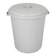 Plastik Battal Boy KapaklıÇöp Kovası 50Lt Gri CYP-1521