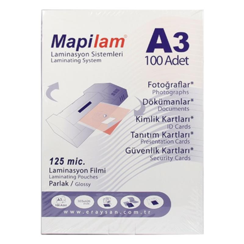 Laminasyon Filmi A3 100 Mic.Parlak