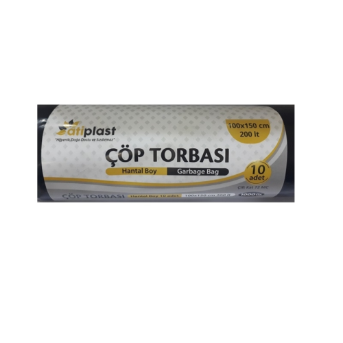 Atiplast Hantal Boy ÇöpTorbası 100X150 700Gr 10 luSiyah