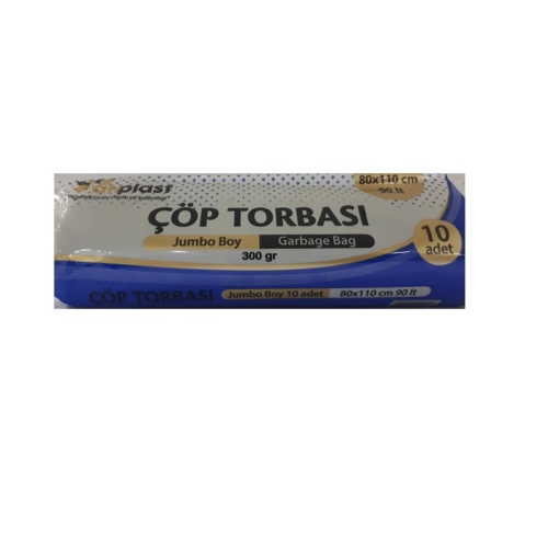 Atiplast Jumbo Boy ÇöpTorbası 80X110 300Gr 10 luSiyah