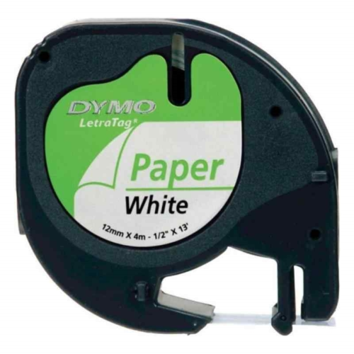 Dymo Letra Tag 721510 Kağıt Şerit 12Mmx4Mt Beyaz ( 59421)