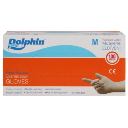 Dolphin Latex PudrasızEldiven M Beyaz