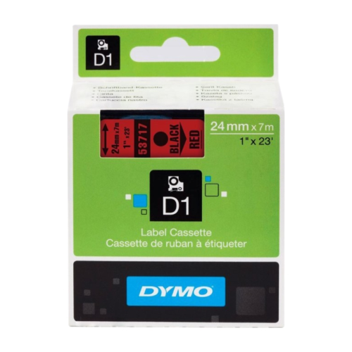 Dymo D1 720970 Yedek Şerit24MmX7 Mt Kırmızı-Siyah(53717)