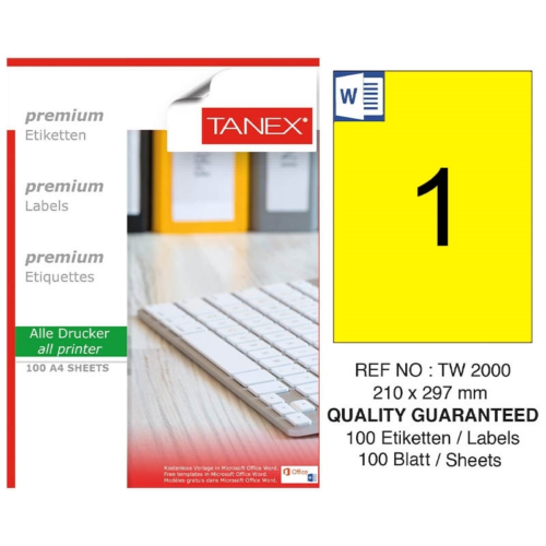 Tanex Laser Etiket TW-2000Sarı