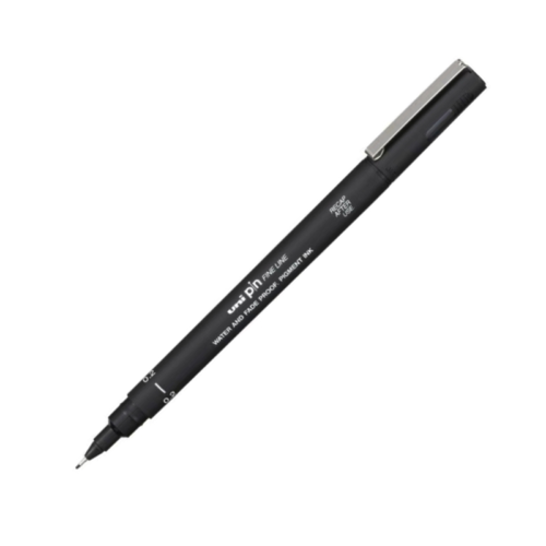 Uni-Ball PIN02-200 Fine LİneAkrilik Uç lu Kalem 0,2 Siyah