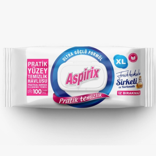 Aspirix Temizlik Havlusu 100lü Sirkeli ve Karbonatlı