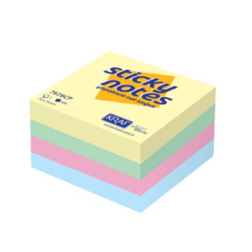 Kraf 7676CP Yapışkanlı Not76X76 400Ypr Pastel Renk