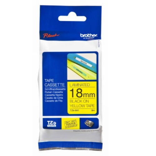 Brother TZE-641 18 MM EtiketSarı Üzerine Siyah