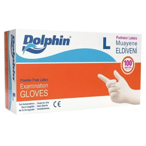 Dolphin Latex PudrasızEldiven L Beyaz