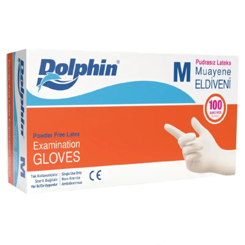 Dolphin Latex PudrasızEldiven M Beyaz