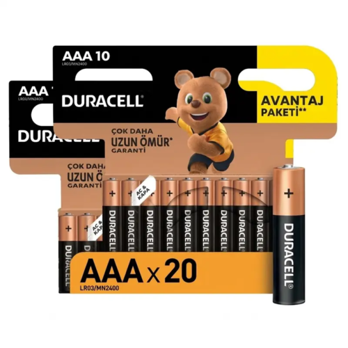 Duracell İnce Kalem Pil AAA20li