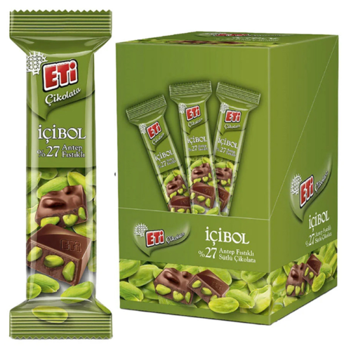 Eti İçibol Sütlü Çikolata30Gr 12li Antep Fıstıklı