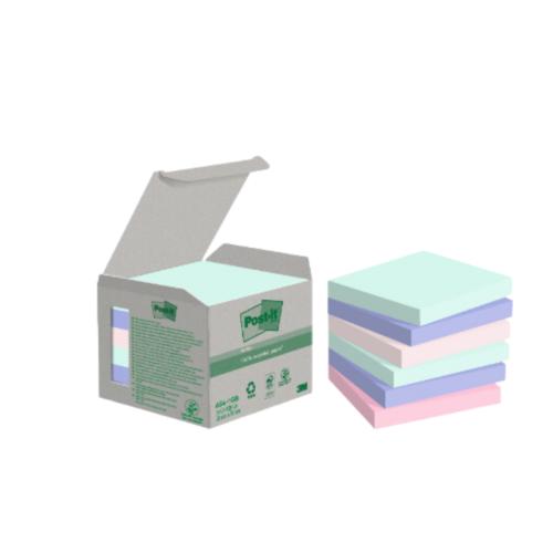 Post-It 654-1 Geri DönüşümlüYapışkanlı Not 76X76Mm 6 Renk