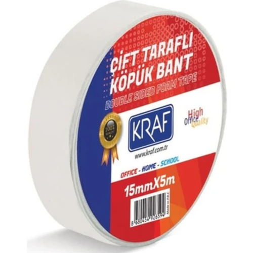 Kraf 5015G Çift Taraflı KöpükBant 15MMX5M