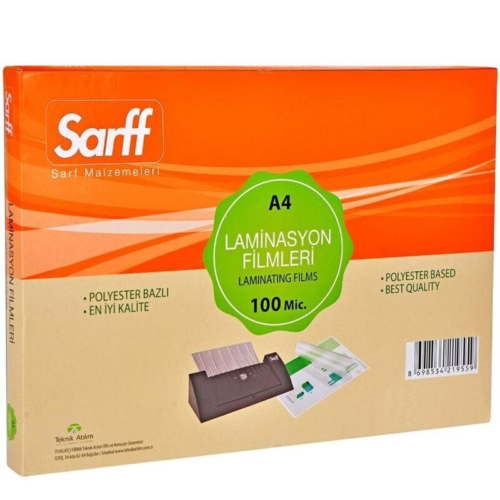 Sarff Laminasyon Filmi A4 125Mic. Parlak