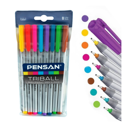 Pensan Triball İğne UçluTükenmez Kalem 1.0Mm 8 Renkli