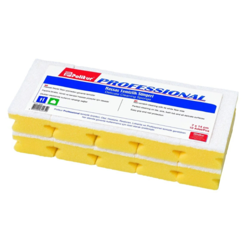 Polikur Profesyonel HassasBulaşık Süngeri 10 lu Beyaz