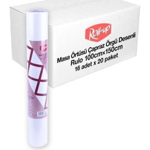 Roll-Up Çapraz Örgü DesenliMasa Örtüsü 100x150 Rulo 16Yaprak