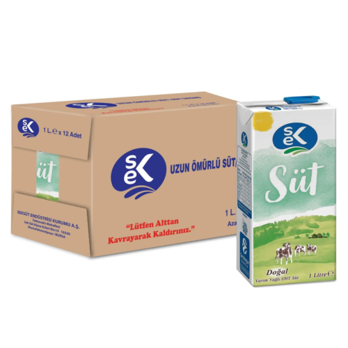Sek Yarım Yağlı Süt 1Lt 12 li
