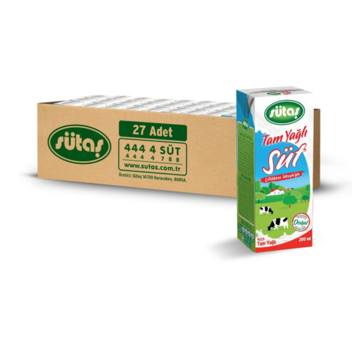 Sütaş Tetrapak Süt 200Ml TamYağlı