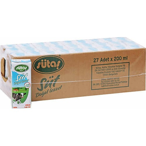 Sütaş Tetrapak Süt 200MlYarım Yağlı