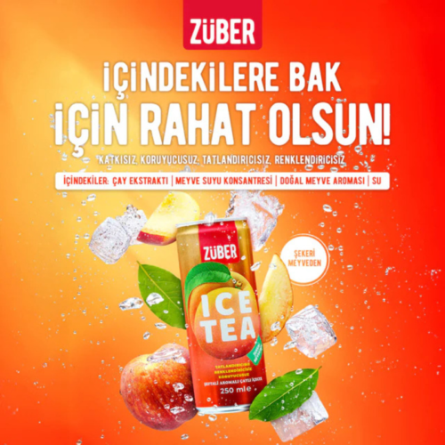 Züber Ice Tea 250Ml 24 lüŞeftali Aromalı